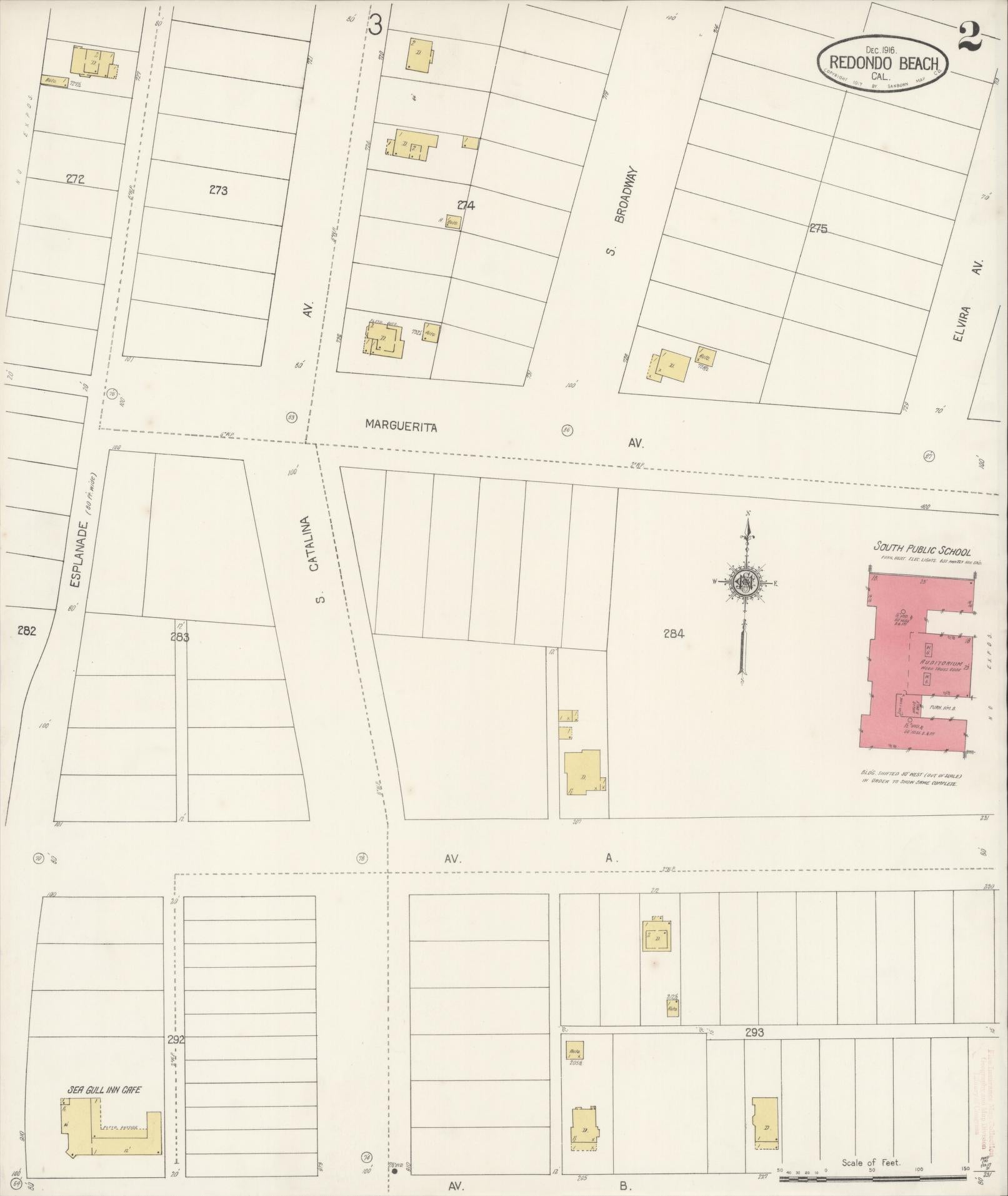 Sanborn Fire Insurance Map from Redondo Beach, Los Angeles County, California (1916), Sheet #0002 - Complete Map Set gallery image, historic Sanborn map, vintage wall art, California California