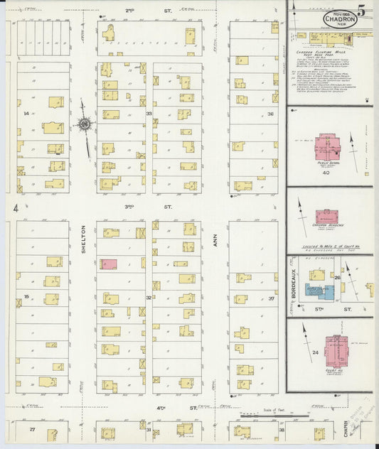 Sanborn Fire Insurance Map from Chadron, Dawes County, Nebraska (1909), Sheet #0005 - Historic Sanborn Fire Insurance Map Print, vintage old map wall art, antique decor, genealogy gift, Nebraska Nebraska map