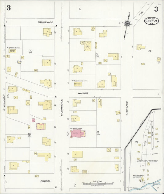 Sanborn Fire Insurance Map from Geneva, Geneva County, Alabama (1924), Sheet #0003 - Historic Sanborn Fire Insurance Map Print, vintage old map wall art, antique decor, genealogy gift, Alabama Alabama map