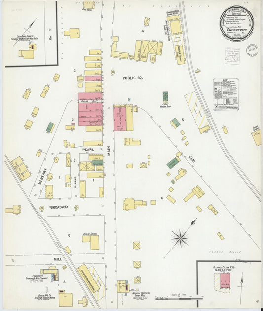 Sanborn Fire Insurance Map from Prosperity, Newberry County, South Carolina (1901), Sheet #0001 - Historic Sanborn Fire Insurance Map Print, vintage old map wall art, antique decor, genealogy gift, South Carolina South Carolina map