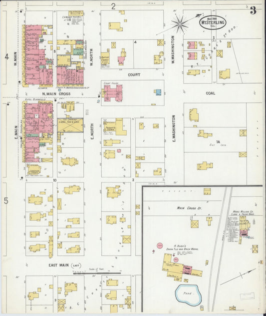 Sanborn Fire Insurance Map from Mount Sterling, Brown County, Illinois (1900), Sheet #0003 - Historic Sanborn Fire Insurance Map Print, vintage old map wall art, antique decor, genealogy gift, Illinois Illinois map