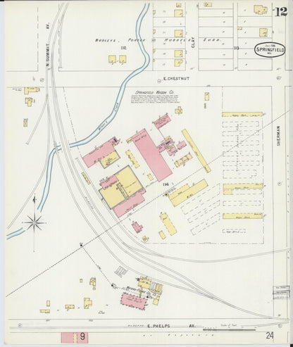 Sanborn Fire Insurance Map from Springfield, Greene County, Missouri (1896), Sheet #0012 - Complete Map Set gallery image, historic Sanborn map, vintage wall art, Missouri Missouri