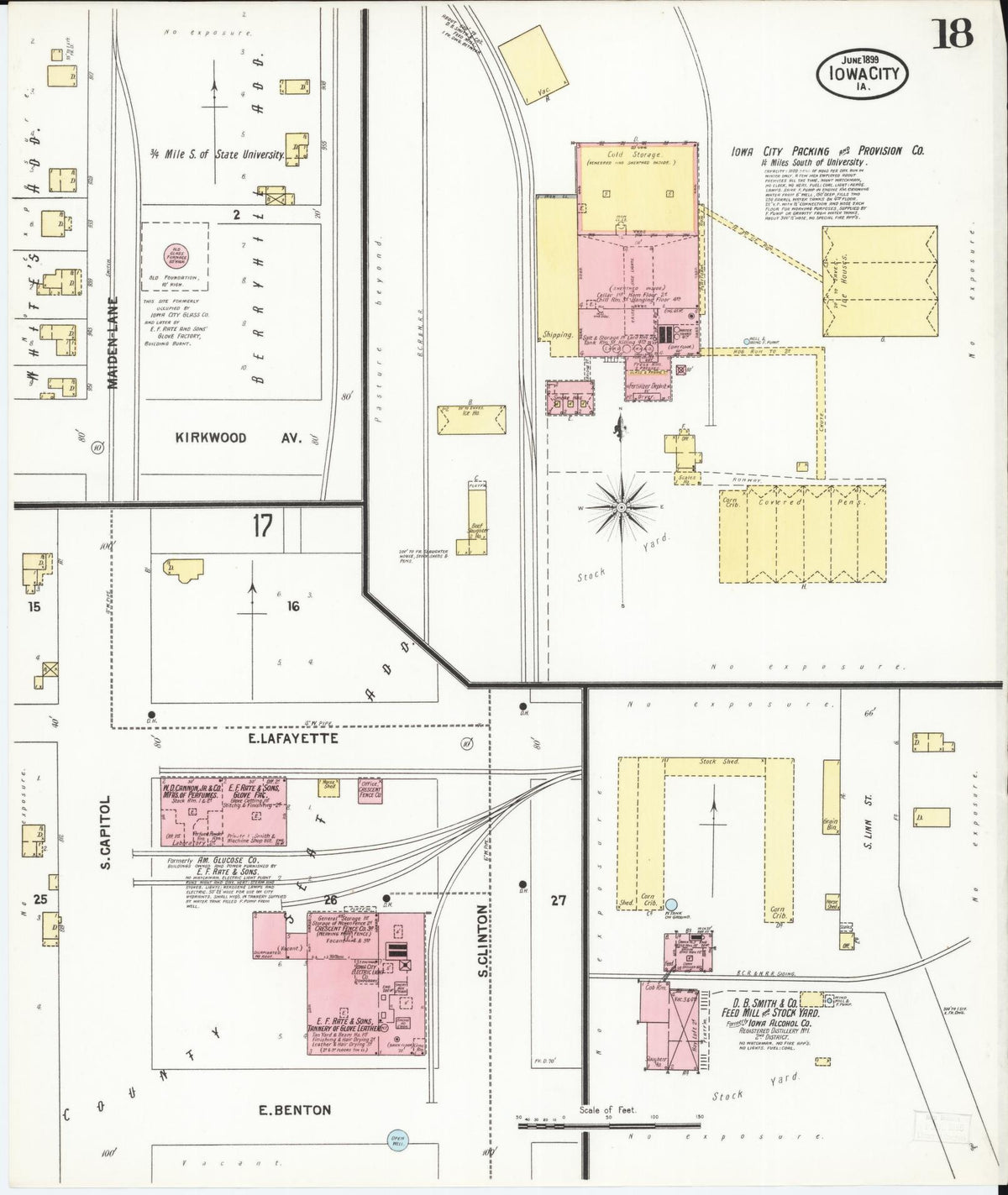 Sanborn Fire Insurance Map from Iowa City, Johnson County, Iowa (1899), Sheet #0018 - Historic Sanborn Fire Insurance Map Print