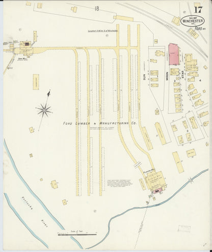 Sanborn Fire Insurance Map from Winchester, Clark County, Kentucky (1907), Sheet #0017 - Complete Map Set gallery image, historic Sanborn map, vintage wall art, Kentucky Kentucky