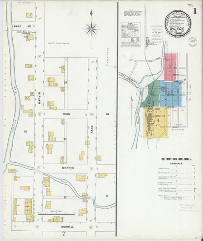 Sanborn Fire Insurance Map from Wilcox, Elk County, Pennsylvania (1900), Sheet #0001 - Historic Sanborn Fire Insurance Map Print, vintage old map wall art, antique decor, genealogy gift, Pennsylvania Pennsylvania map