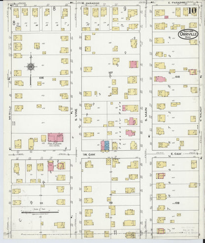 Sanborn Fire Insurance Map from Orrville, Wayne County, Ohio (1920), Sheet #0010 - Historic Sanborn Fire Insurance Map Print, vintage old map wall art, antique decor, genealogy gift, Ohio Ohio map