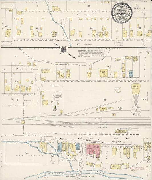 Sanborn Fire Insurance Map from Hornbrook, Siskiyou County, California (1912), Sheet #0001 - Historic Sanborn Fire Insurance Map Print, vintage old map wall art, antique decor, genealogy gift, California California map