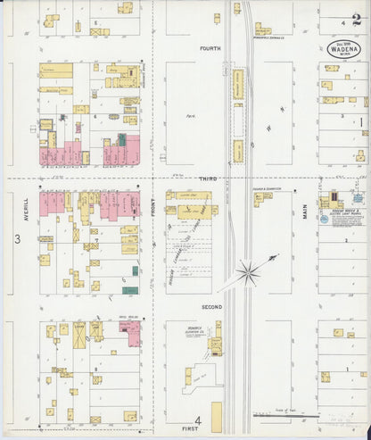 Sanborn Fire Insurance Map from Wadena, Wadena County, Minnesota (1899), Sheet #0002 - Complete Map Set gallery image, historic Sanborn map, vintage wall art, Minnesota Minnesota