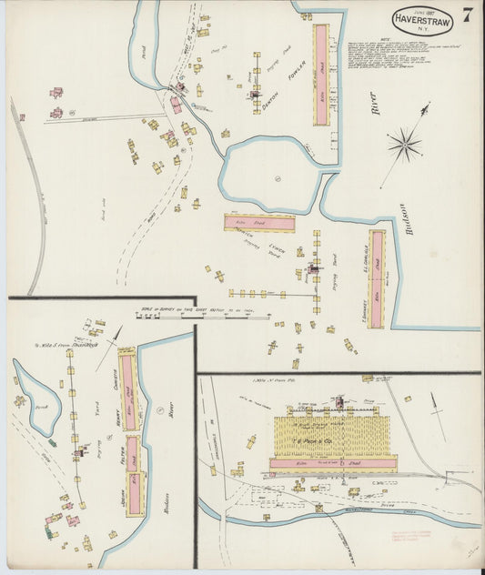 Sanborn Fire Insurance Map from Haverstraw, Rockland County, New York (1887), Sheet #0007 - Historic Sanborn Fire Insurance Map Print, vintage old map wall art, antique decor, genealogy gift, New York New York map