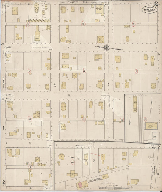 Sanborn Fire Insurance Map from Yoncalla, Douglas County, Oregon (1931), Sheet #0002 - Historic Sanborn Fire Insurance Map Print, vintage old map wall art, antique decor, genealogy gift, Oregon Oregon map