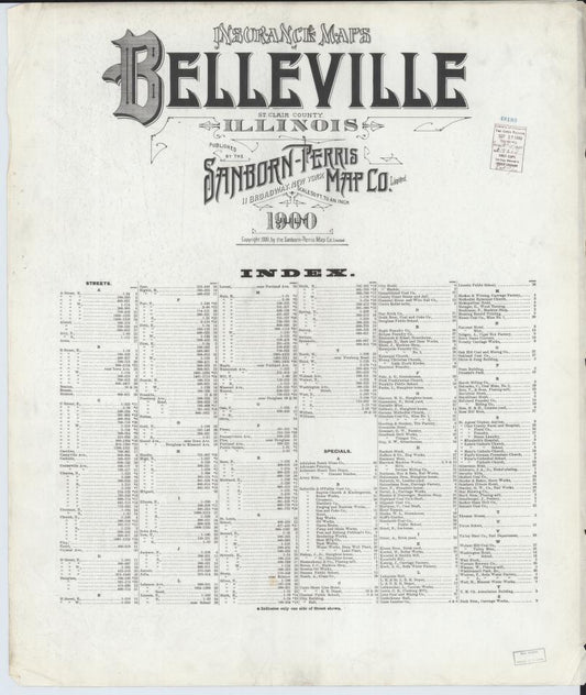 Sanborn Fire Insurance Map from Belleville, Saint Clair County, Illinois. (1900) – Map View