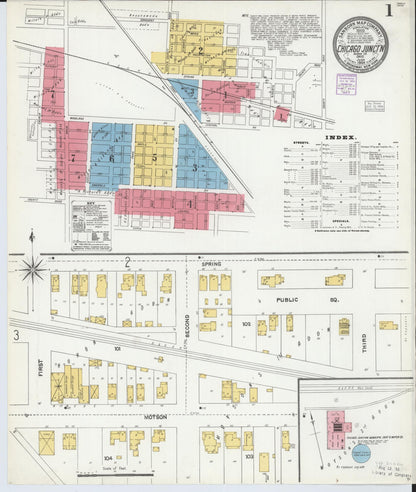 Sanborn Fire Insurance Map from Chicago Junction, Huron County, Ohio (1904), Sheet #0001 - Historic Sanborn Fire Insurance Map Print, vintage old map wall art, antique decor, genealogy gift, Ohio Ohio map