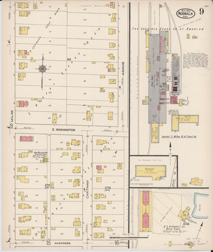 Sanborn Fire Insurance Map from Norwalk, Huron County, Ohio (1922), Sheet #0009 - Complete Map Set gallery image, historic Sanborn map, vintage wall art, Ohio Ohio