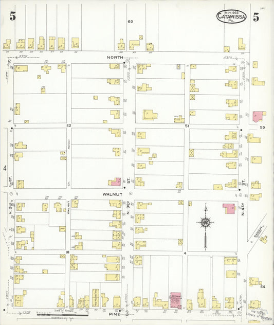 Sanborn Fire Insurance Map from Catawissa, Columbia County, Pennsylvania (1923), Sheet #0005 - Historic Sanborn Fire Insurance Map Print, vintage old map wall art, antique decor, genealogy gift, Pennsylvania Pennsylvania map