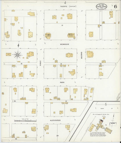 Sanborn Fire Insurance Map from Garland, Dallas County, Texas (1906), Sheet #0006 - Complete Map Set gallery image, historic Sanborn map, vintage wall art, Texas Texas