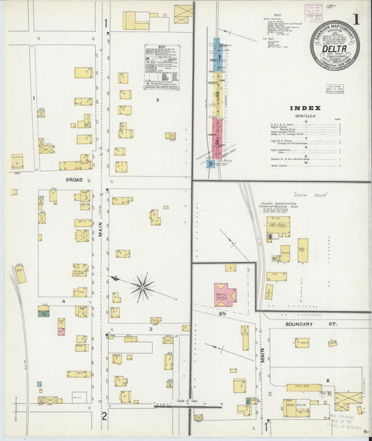 Sanborn Fire Insurance Map from Delta, York County, Pennsylvania (1904), Sheet #0001 - Historic Sanborn Fire Insurance Map Print, vintage old map wall art, antique decor, genealogy gift, Pennsylvania Pennsylvania map