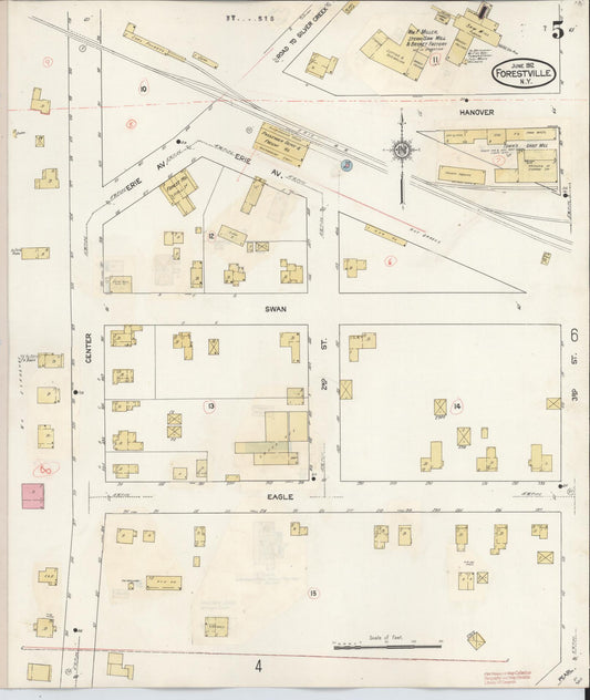 Sanborn Fire Insurance Map from Forestville, Chautauqua County, New York (1941), Sheet #0005 - Historic Sanborn Fire Insurance Map Print, vintage old map wall art, antique decor, genealogy gift, New York New York map