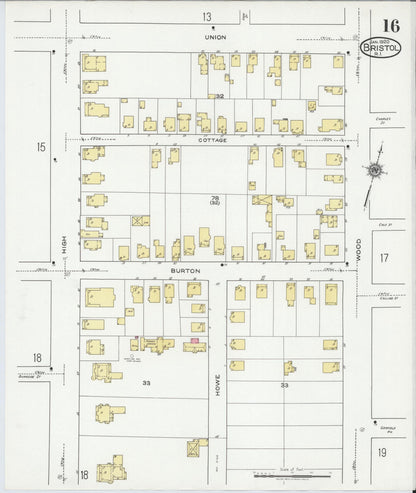 Sanborn Fire Insurance Map from Bristol, Bristol County, Rhode Island (1920), Sheet #0016 - Complete Map Set gallery image, historic Sanborn map, vintage wall art, Rhode Island Rhode Island