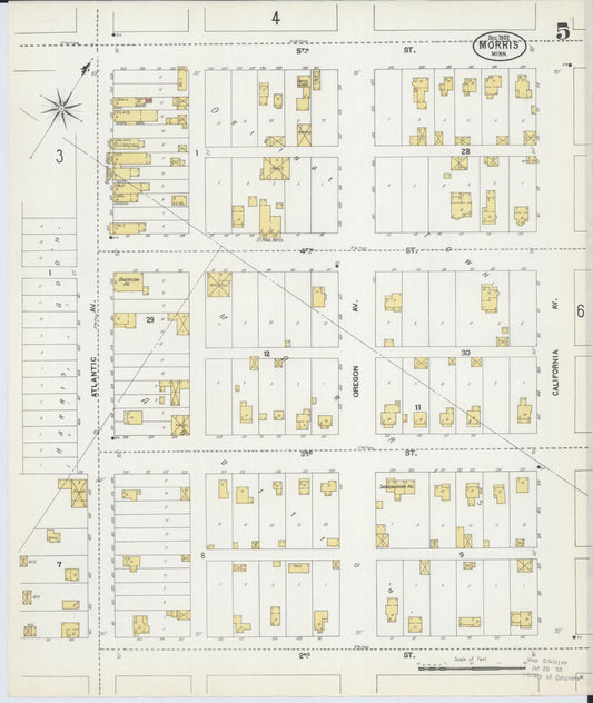 Sanborn Fire Insurance Map from Morris, Stevens County, Minnesota (1902), Sheet #0005 - Historic Sanborn Fire Insurance Map Print, vintage old map wall art, antique decor, genealogy gift, Minnesota Minnesota map