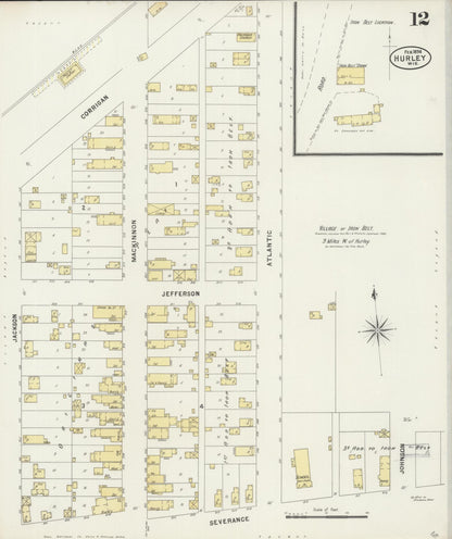 Sanborn Fire Insurance Map from Hurley, Iron County, Wisconsin (1898), Sheet #0012 - Complete Map Set gallery image, historic Sanborn map, vintage wall art, Wisconsin Wisconsin