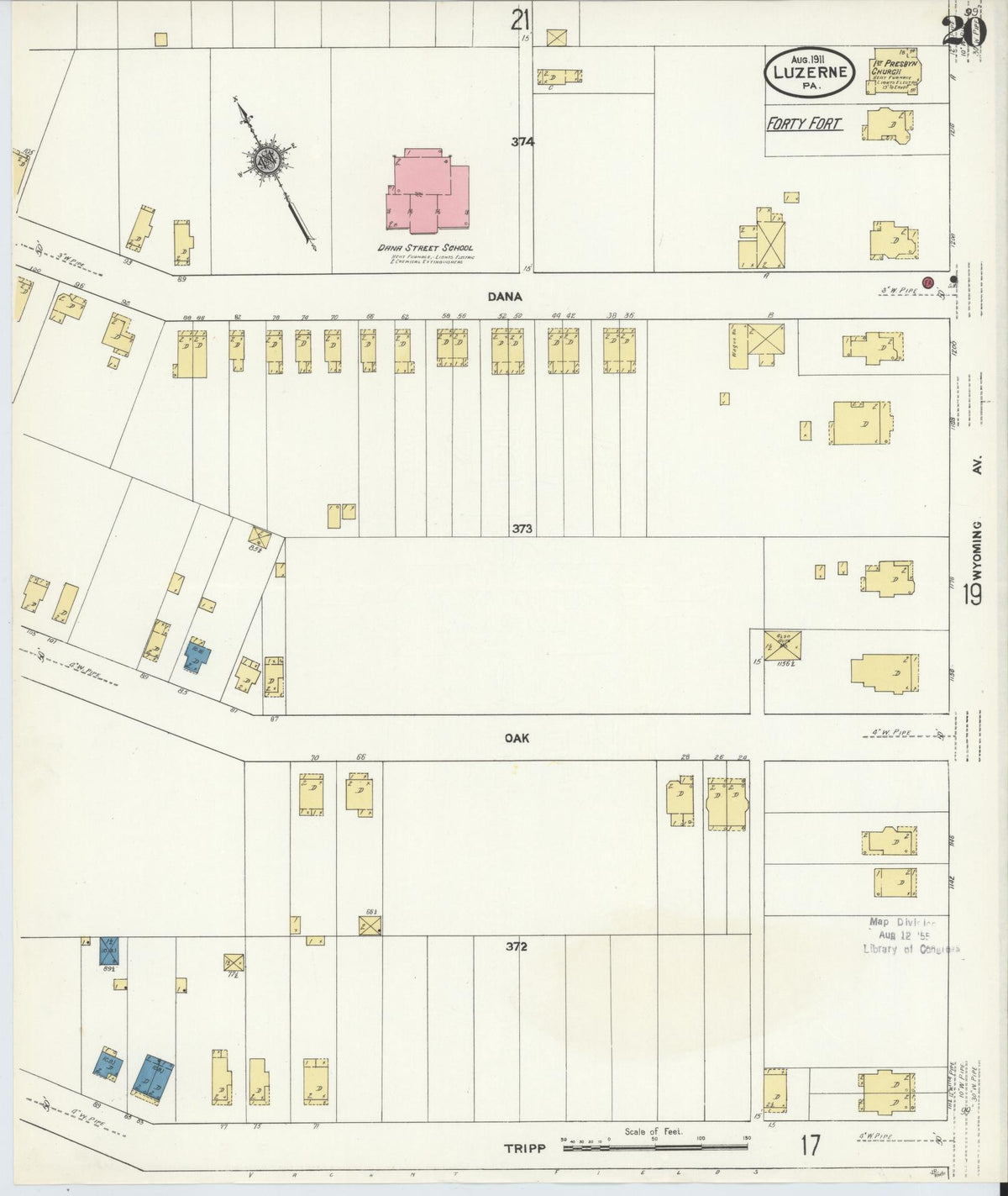Sanborn Fire Insurance Map from Luzerne, Luzerne County, Pennsylvania (1911), Sheet #0020 - Complete Map Set gallery image, historic Sanborn map, vintage wall art, Pennsylvania Pennsylvania