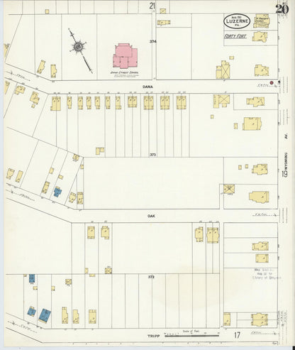 Sanborn Fire Insurance Map from Luzerne, Luzerne County, Pennsylvania (1911), Sheet #0020 - Complete Map Set gallery image, historic Sanborn map, vintage wall art, Pennsylvania Pennsylvania