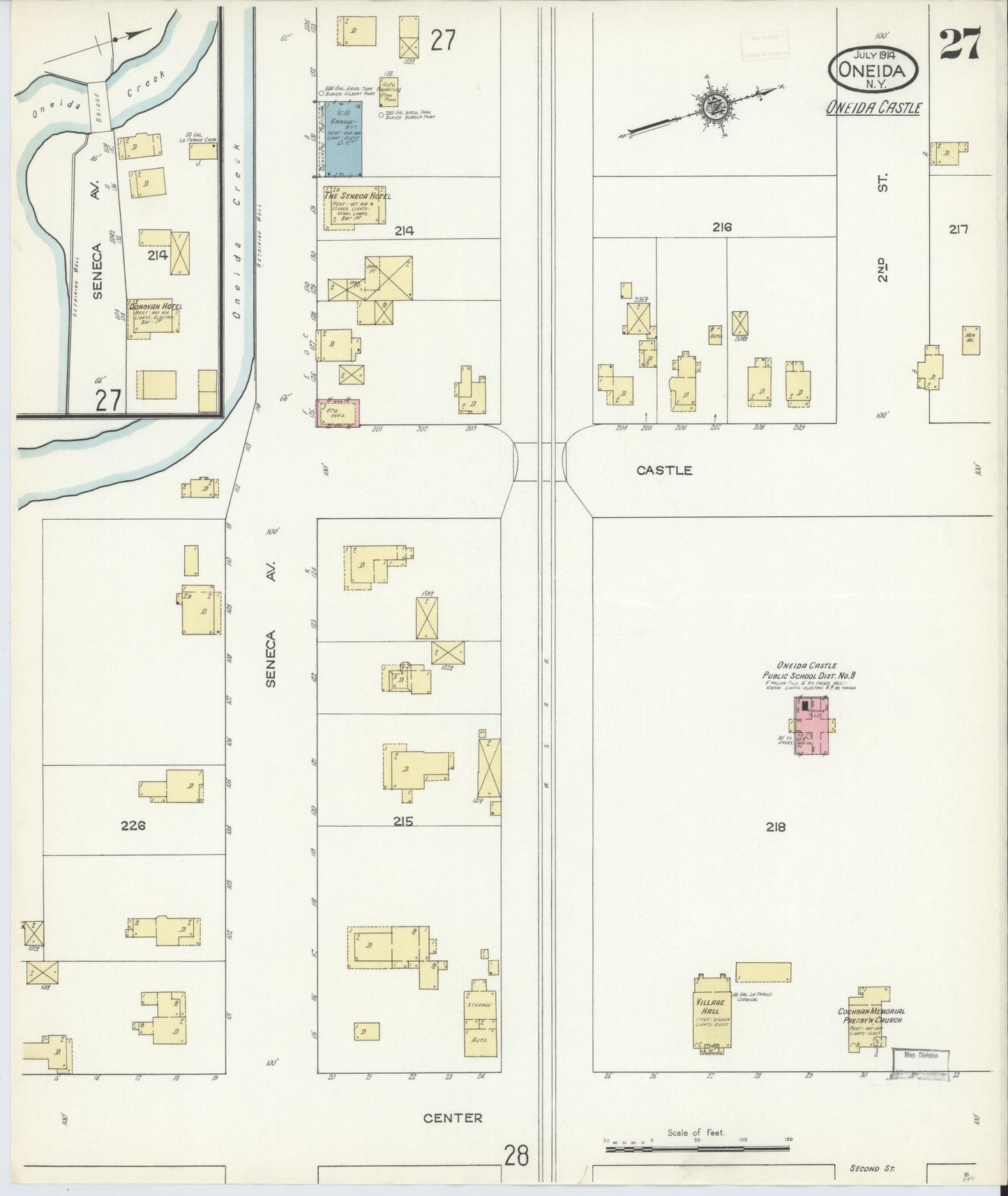 Sanborn Fire Insurance Map from Oneida, Madison County, New York (1914), Sheet #0027 - Complete Map Set gallery image, historic Sanborn map, vintage wall art, New York New York