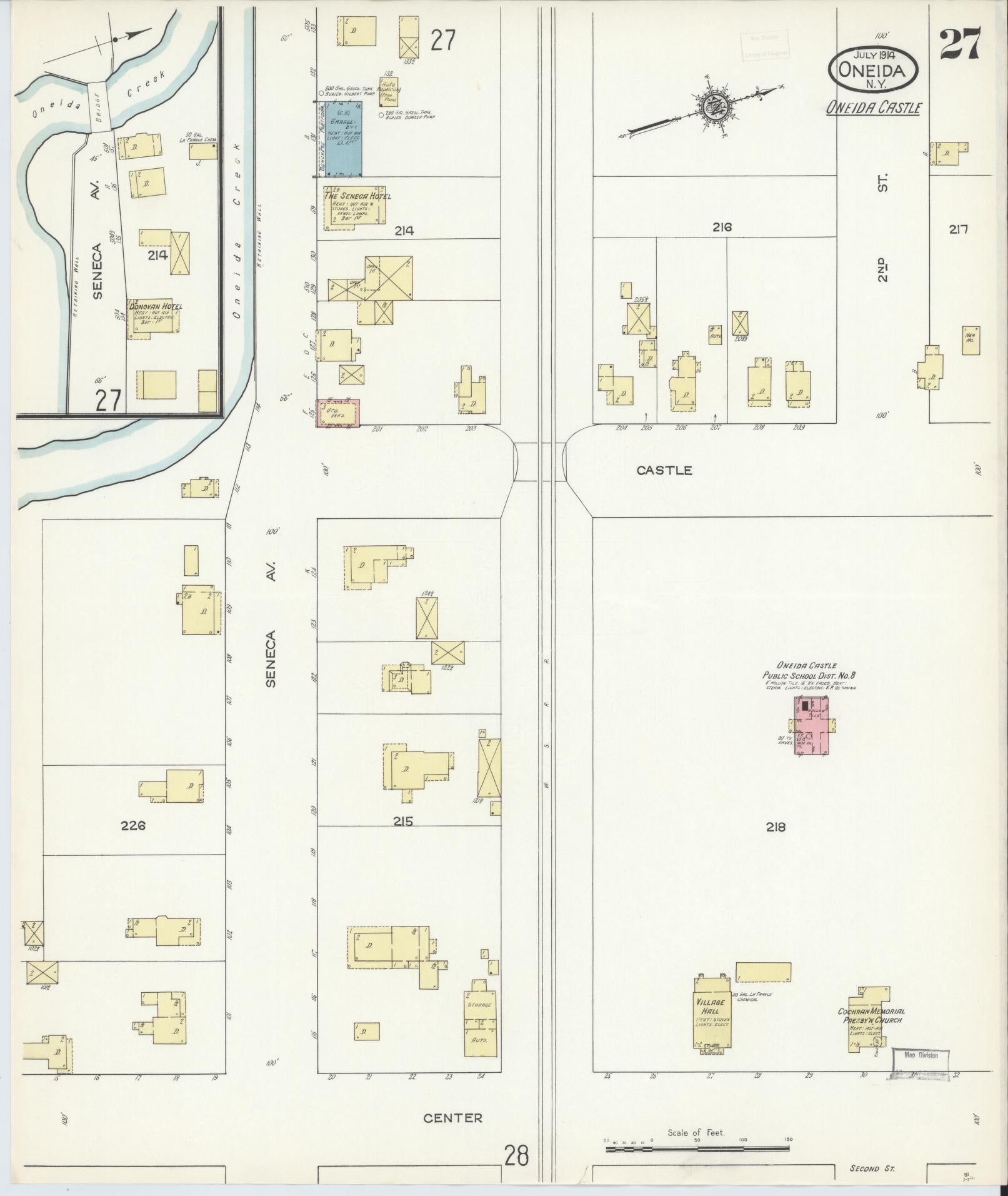 Sanborn Fire Insurance Map from Oneida, Madison County, New York (1914), Sheet #0027 - Complete Map Set gallery image, historic Sanborn map, vintage wall art, New York New York