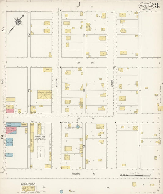 Sanborn Fire Insurance Map from Mansfield, Douglas County, Washington (1915), Sheet #0003 - Historic Sanborn Fire Insurance Map Print, vintage old map wall art, antique decor, genealogy gift, Washington Washington map