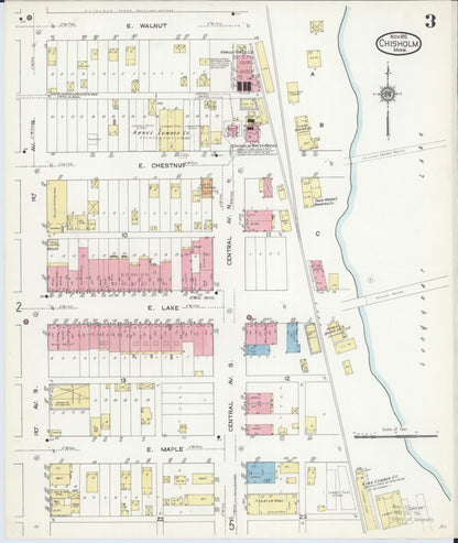 Sanborn Fire Insurance Map from Chisholm, Saint Louis County, Minnesota (1912), Sheet #0003 - Complete Map Set gallery image, historic Sanborn map, vintage wall art, Minnesota Minnesota
