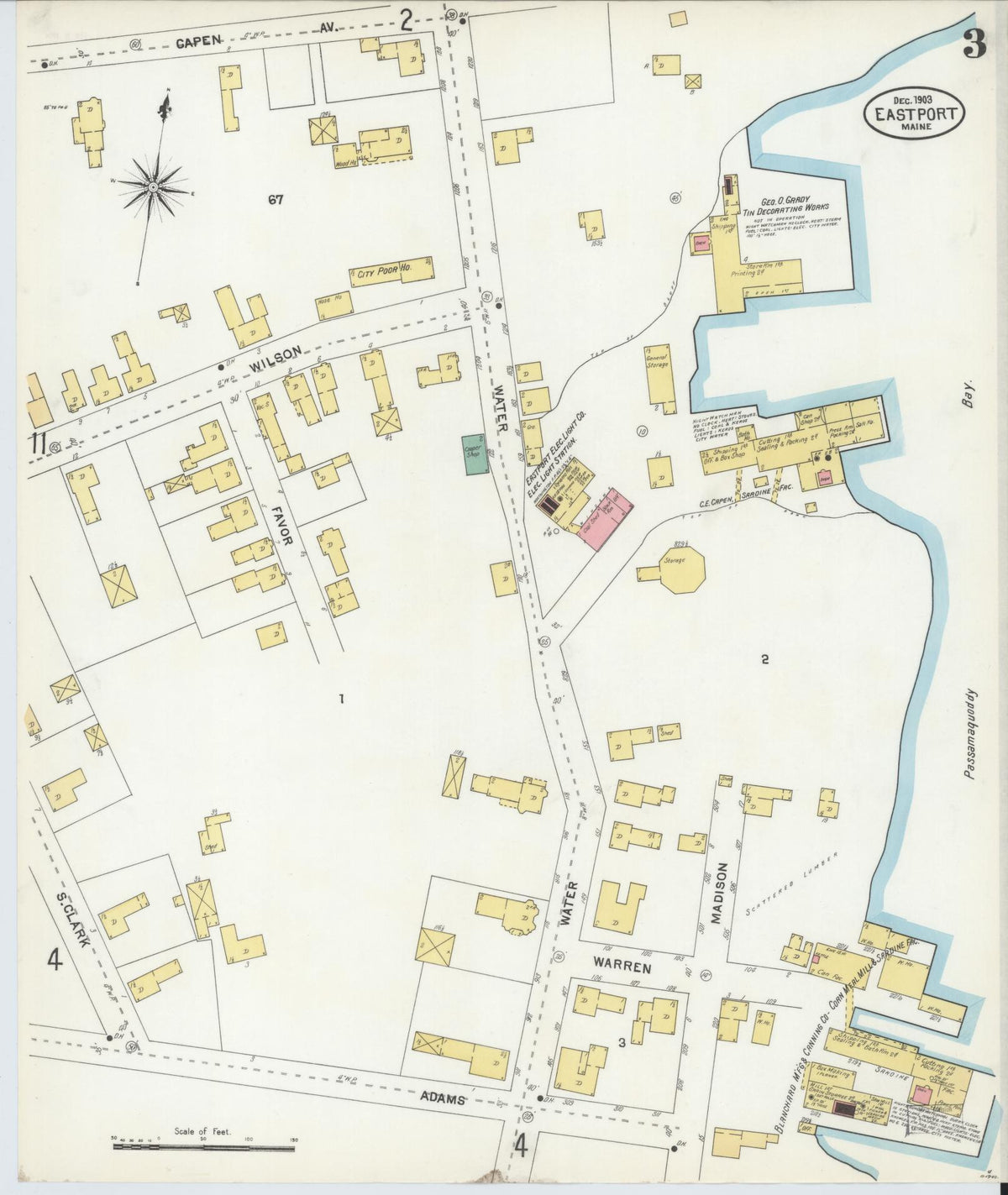Sanborn Fire Insurance Map from Eastport, Washington County, Maine (1903), Sheet #0003 - Complete Map Set gallery image, historic Sanborn map, vintage wall art, Maine Maine