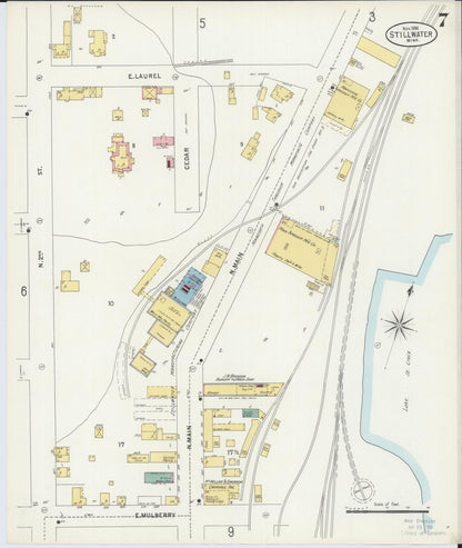Sanborn Fire Insurance Map from Stillwater, Washington County, Minnesota (1898), Sheet #0007 - Historic Sanborn Fire Insurance Map Print, vintage old map wall art, antique decor, genealogy gift, Minnesota Minnesota map