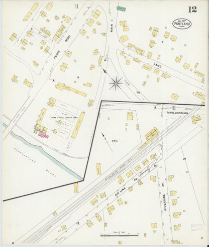 Sanborn Fire Insurance Map from Portland, Middlesex County, Connecticut (1907), Sheet #0012 - Complete Map Set gallery image, historic Sanborn map, vintage wall art, Connecticut Connecticut