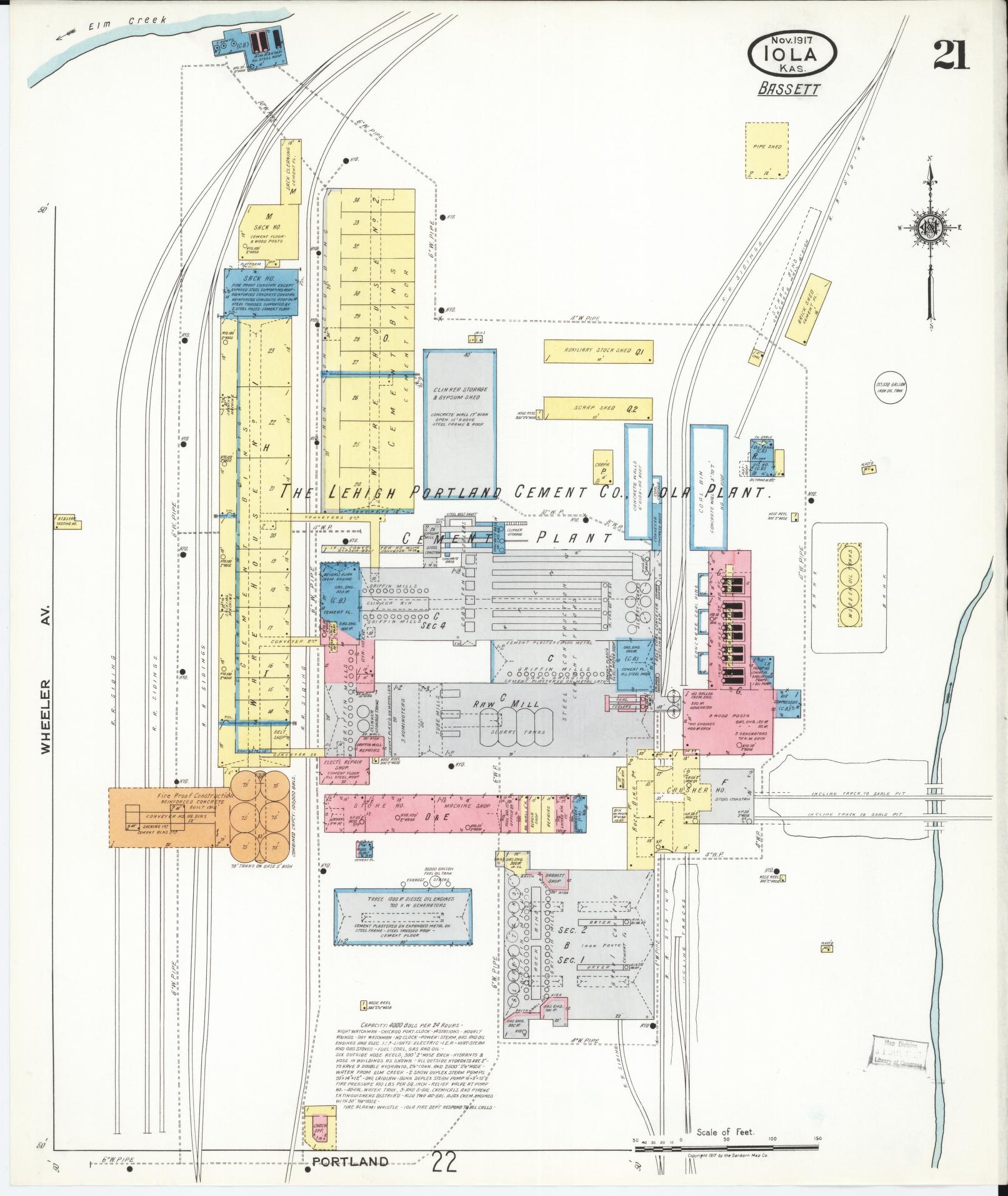 Sanborn Fire Insurance Map from Iola, Allen County, Kansas (1917), Sheet #0021 - Complete Map Set gallery image, historic Sanborn map, vintage wall art, Kansas Kansas