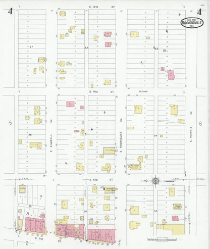 Sanborn Fire Insurance Map from Raymondville, Willacy County, Texas (1930), Sheet #0004 - Complete Map Set gallery image, historic Sanborn map, vintage wall art, Texas Texas