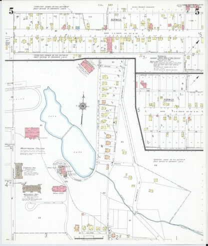 Sanborn Fire Insurance Map from New Concord, Muskingum County, Ohio (1946), Sheet #0005 - Historic Sanborn Fire Insurance Map Print, vintage old map wall art, antique decor, genealogy gift, Ohio Ohio map