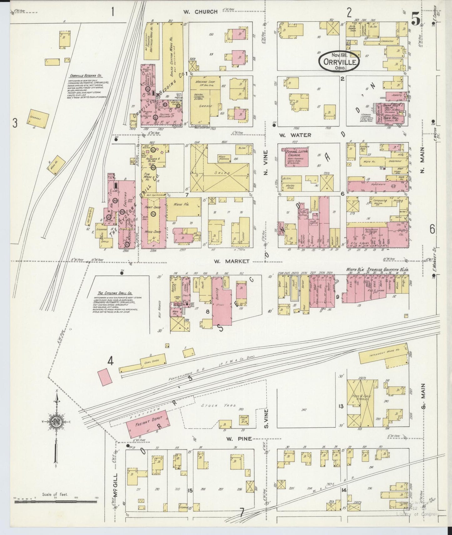 Sanborn Fire Insurance Map from Orrville, Wayne County, Ohio (1911), Sheet #0005 - Complete Map Set gallery image, historic Sanborn map, vintage wall art, Ohio Ohio