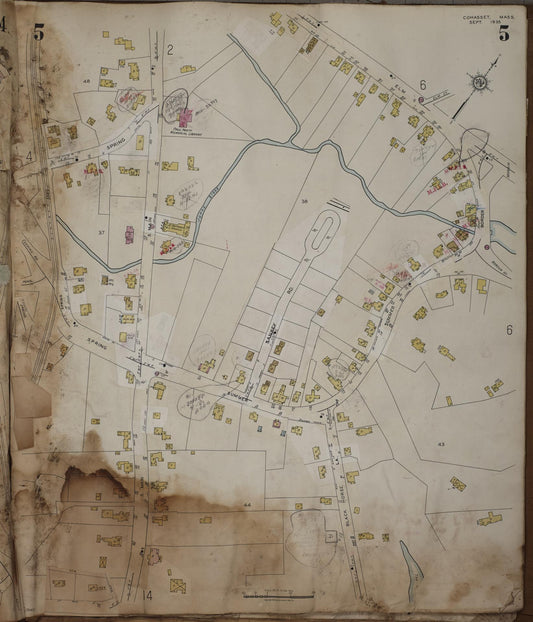 Sanborn Fire Insurance Map from Cohasset, Norfolk County, Massachusetts (1963), Sheet #0005 - Historic Sanborn Fire Insurance Map Print, vintage old map wall art, antique decor, genealogy gift, Massachusetts Massachusetts map