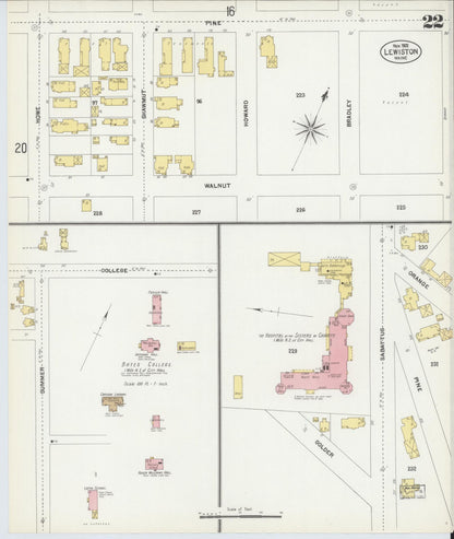 Sanborn Fire Insurance Map from Lewiston, Androscoggin County, Maine (1902), Sheet #0022 - Complete Map Set gallery image, historic Sanborn map, vintage wall art, Maine Maine