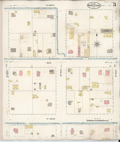 Sanborn Fire Insurance Map from Mount Pleasant, Sanpete County, Utah (1931), Sheet #0003 - Complete Map Set gallery image, historic Sanborn map, vintage wall art, Utah Utah