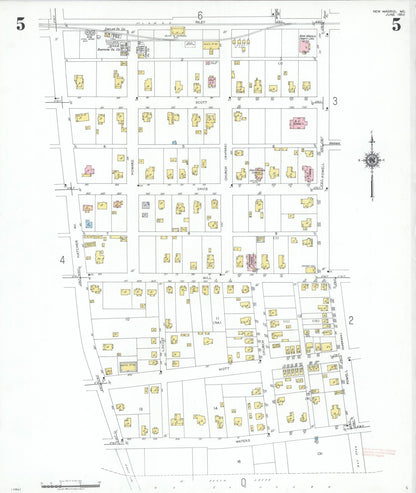 Sanborn Fire Insurance Map from New Madrid, New Madrid County, Missouri (1950), Sheet #0005 - Complete Map Set gallery image, historic Sanborn map, vintage wall art, Missouri Missouri