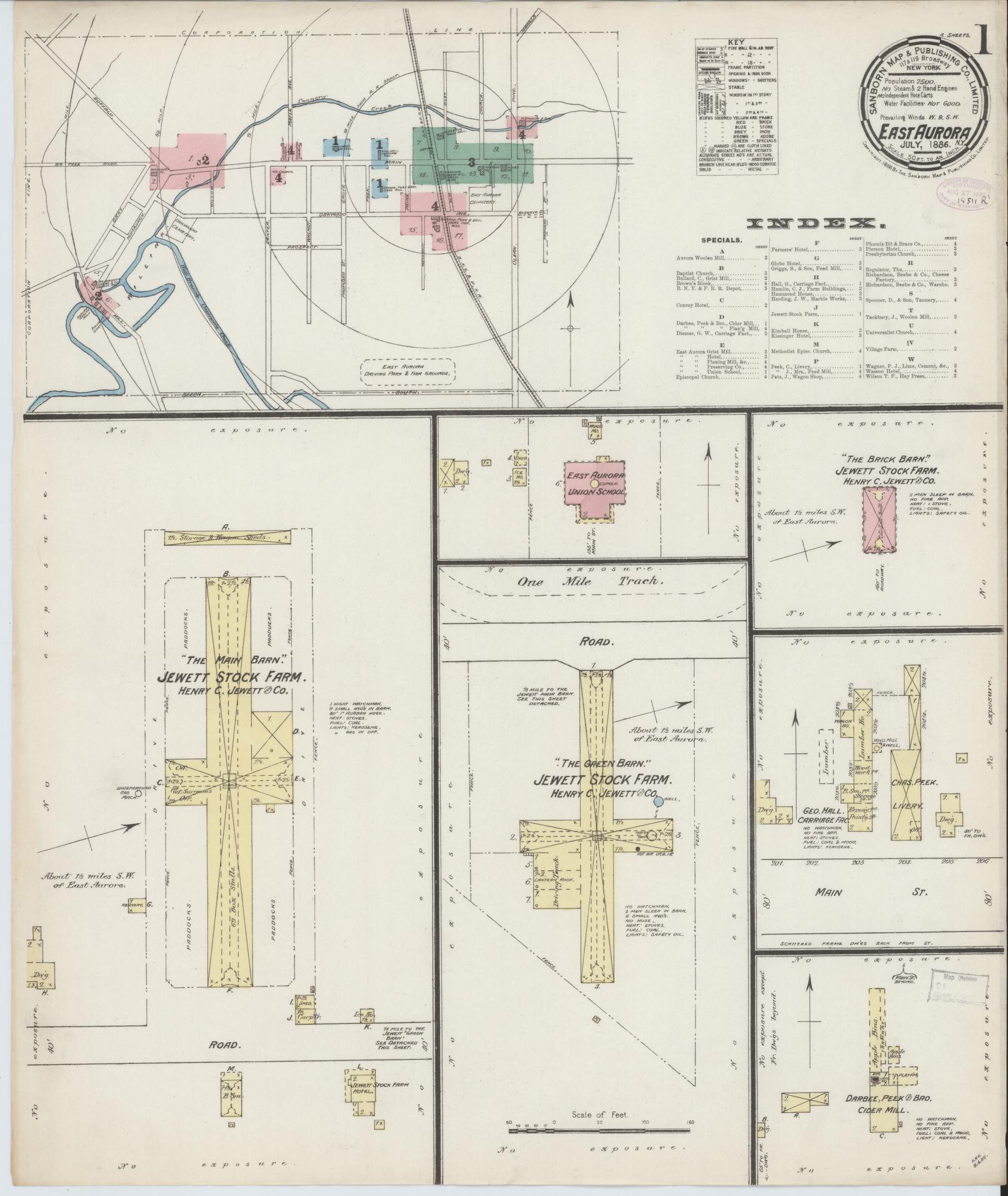 Sanborn Fire Insurance Map from East Aurora, Erie County, New York. (1886) – Historic Sanborn Fire Insurance Map Print