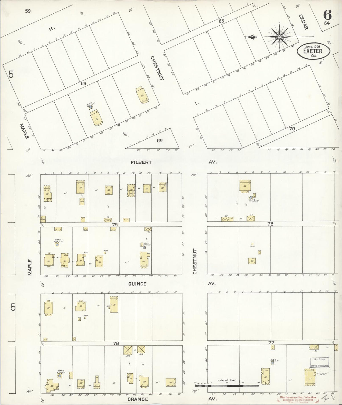 Sanborn Fire Insurance Map from Exeter, Tulare County, California (1909 ...