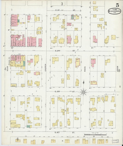 Sanborn Fire Insurance Map from Mishawaka, Saint Joseph County, Indiana (1896), Sheet #0005 - Complete Map Set gallery image, historic Sanborn map, vintage wall art, Indiana Indiana