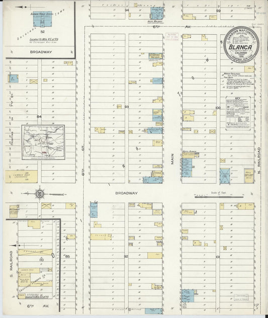Sanborn Fire Insurance Map from Blanca, Costilla County, Colorado (1914), Sheet #0001 - Historic Sanborn Fire Insurance Map Print, vintage old map wall art, antique decor, genealogy gift, Colorado Colorado map