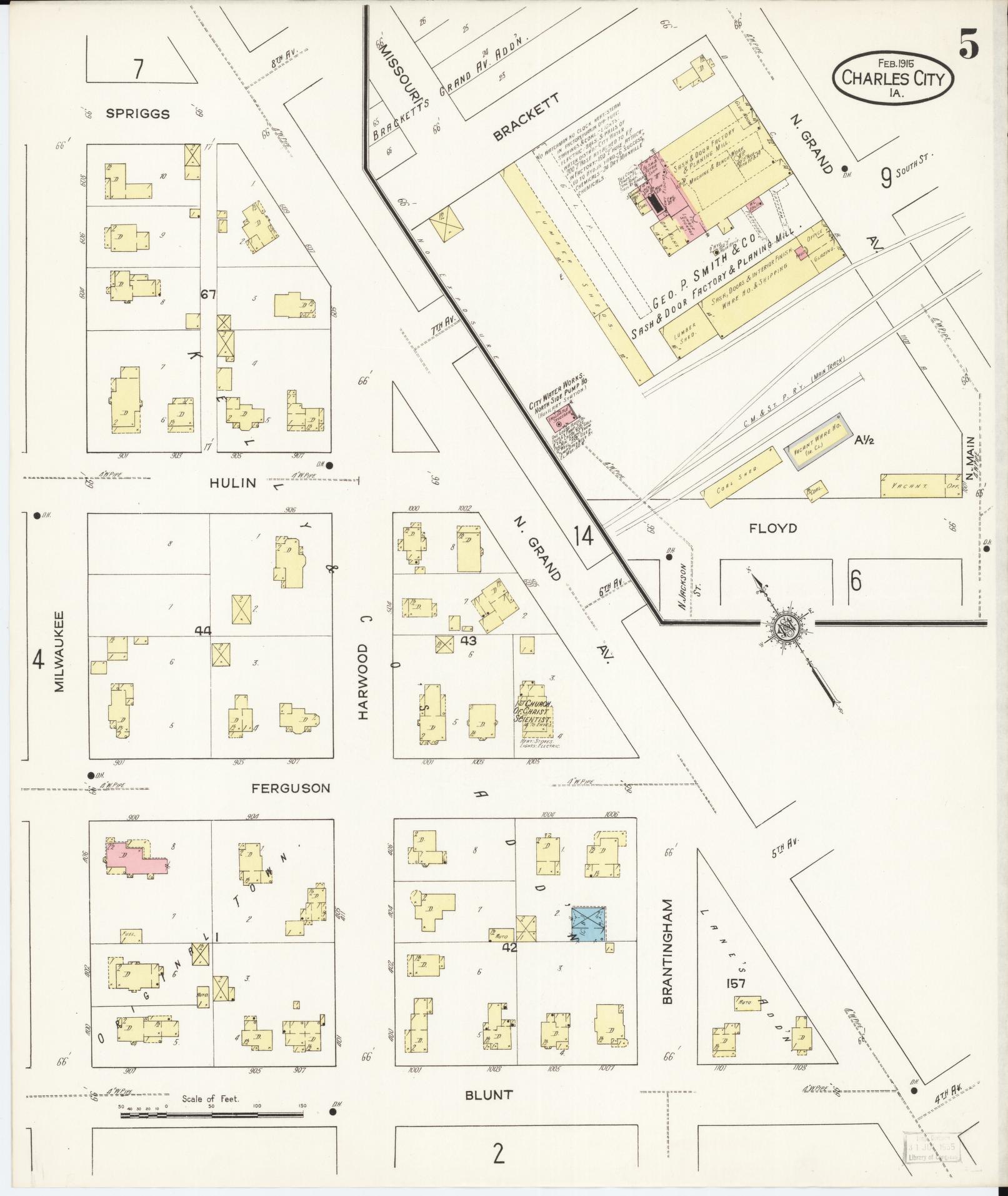 Sanborn Fire Insurance Map from Charles City, Floyd County, Iowa (1915), Sheet #0005 - Historic Sanborn Fire Insurance Map Print