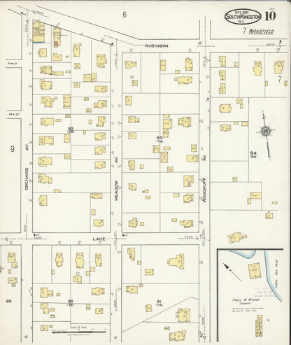 Sanborn Fire Insurance Map from South Kingstown, Washington County, Rhode Island (1921), Sheet #0010 - Complete Map Set gallery image, historic Sanborn map, vintage wall art, Rhode Island Rhode Island