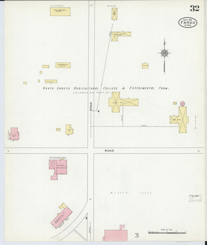 Sanborn Fire Insurance Map from Fargo, Cass County, North Dakota (1910), Sheet #0032 - Complete Map Set gallery image, historic Sanborn map, vintage wall art, North Dakota North Dakota