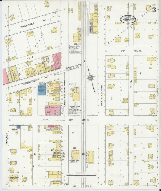 Sanborn Fire Insurance Map from Chebanse, Iroquois And Kankakee County, Illinois (1921), Sheet #0003 - Historic Sanborn Fire Insurance Map Print, vintage old map wall art, antique decor, genealogy gift, Illinois Illinois map