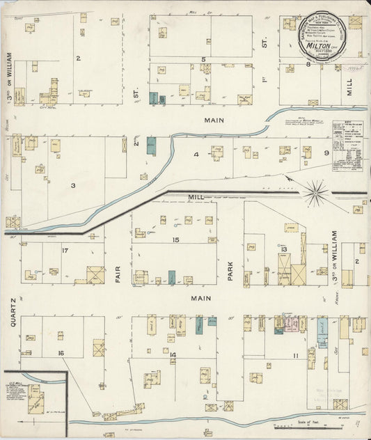 Sanborn Fire Insurance Map from Milton, Umatilla County, Oregon (1888), Sheet #0001 - Historic Sanborn Fire Insurance Map Print, vintage old map wall art, antique decor, genealogy gift, Oregon Oregon map